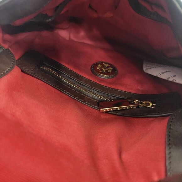 Tory Burch Leopard Crossbody City Bag Shoulder Bag Purse Brown Leather - Picture 14 of 16